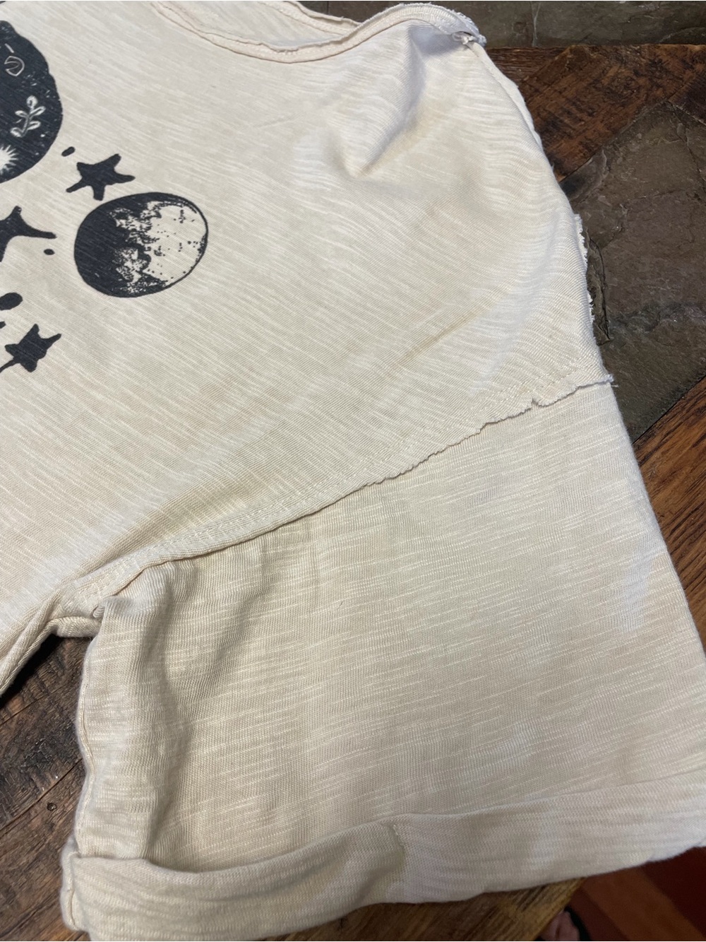 White Graphic Snake Tee with Celestial Print - Picture 3 of 8